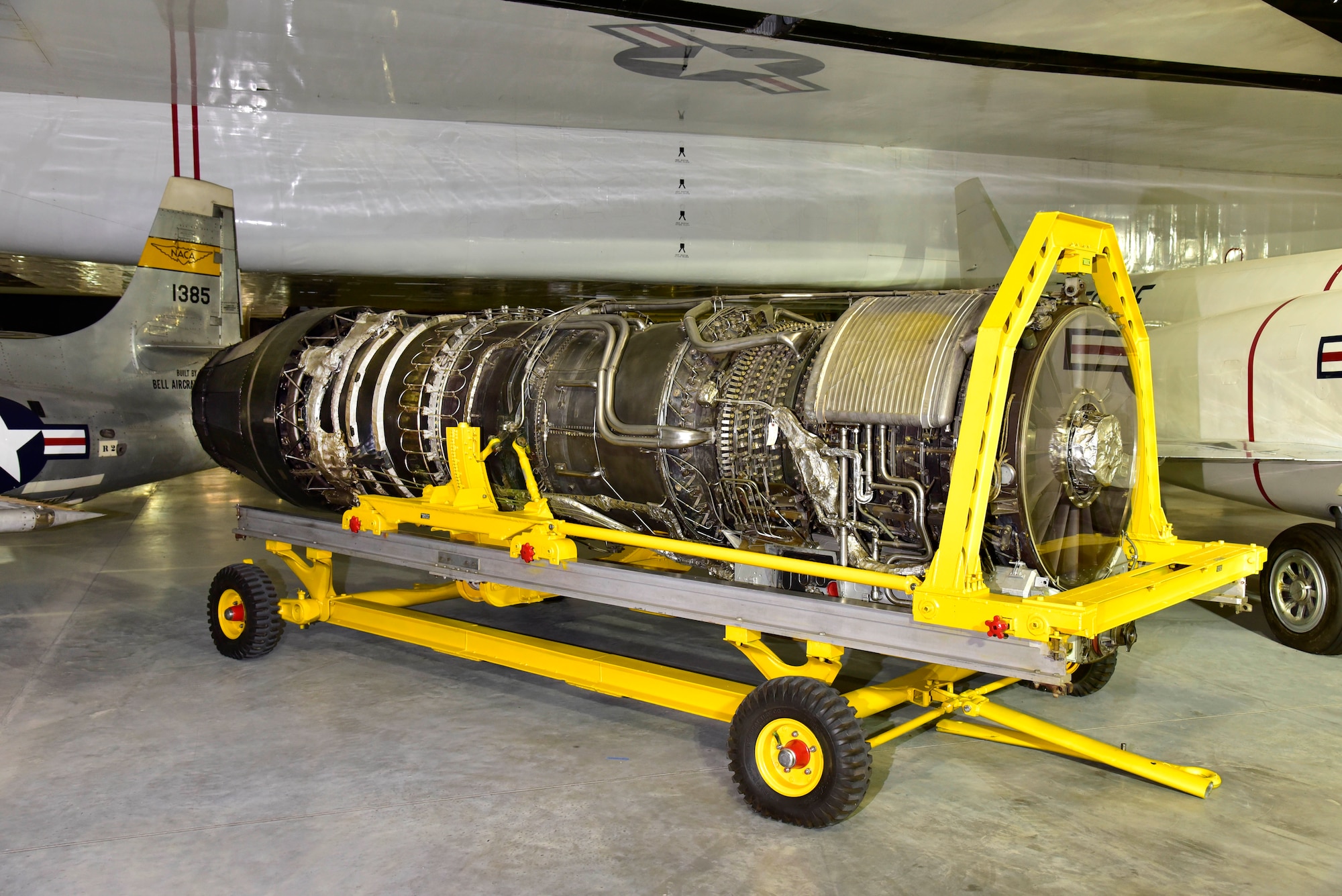 DAYTON, Ohio -- General Electric YJ93-G-3 on display in the Research & Development Gallery at the National Museum of the United States Air Force. (U.S. Air Force photo)