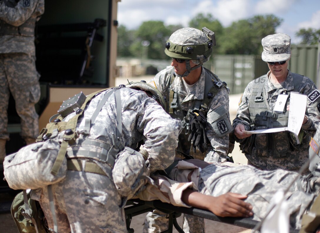 U.S. Army Reserve Soldiers train for Combat Casualty Care at Forward Operating Base Justice on Fort McCoy, Wis. on August 18, 2016. Nearly 7,000 service members from across the country are participating in the 86th Training Division's Combat Support Training Exercise at Fort McCoy, Wis. More than 100 units from across the Army, the Air Force, the Navy, the Marines, and the Canadian Army are training at the 84th Training Command's final exercise of 2016. (U.S. Army Photo by Sgt. Tierney P. Curry/Released)