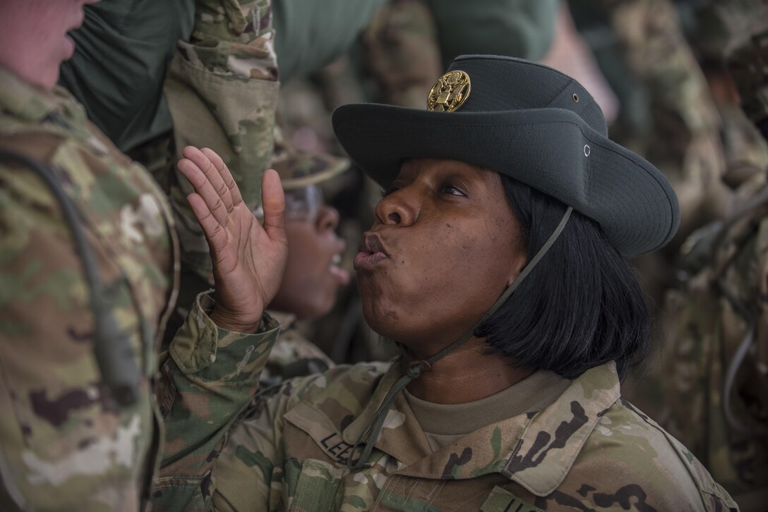 New Soldiers arriving for their first day of Basic Combat Training, Aug. 19, with Company F, 1st Battalion, 34th Infantry Regiment on Fort Jackson, S.C. are "welcomed" by drill sergeants from both the U.S. Army and U.S. Army Reserve. The reserve drill sergeants are from the 98th Training Division  (IET), 108th Training Command (Initial Entry Training) currently fulfilling their 29-day annual training commitment. (U.S. Army Reserve photo by Sgt. 1st Class Brian Hamilton/ released)