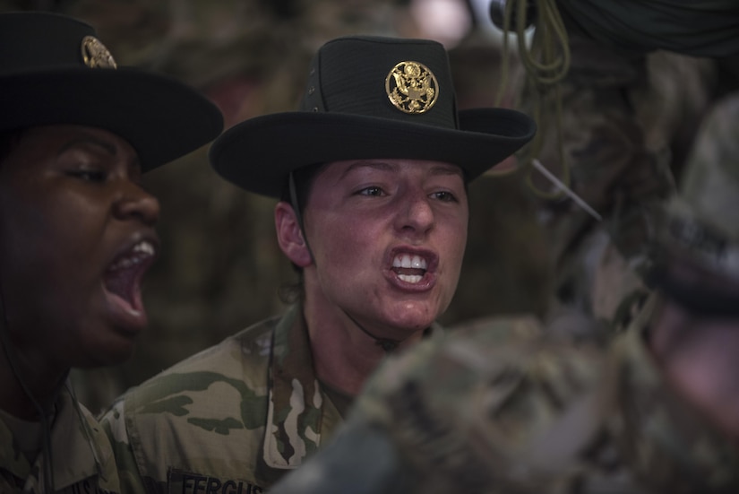 New Soldiers arriving for their first day of Basic Combat Training, Aug. 19, with Company F, 1st Battalion, 34th Infantry Regiment on Fort Jackson, S.C. are "welcomed" by drill sergeants from both the U.S. Army and U.S. Army Reserve. The reserve drill sergeants are from the 98th Training Division  (IET), 108th Training Command (Initial Entry Training) currently fulfilling their 29-day annual training commitment. (U.S. Army Reserve photo by Sgt. 1st Class Brian Hamilton/ released)