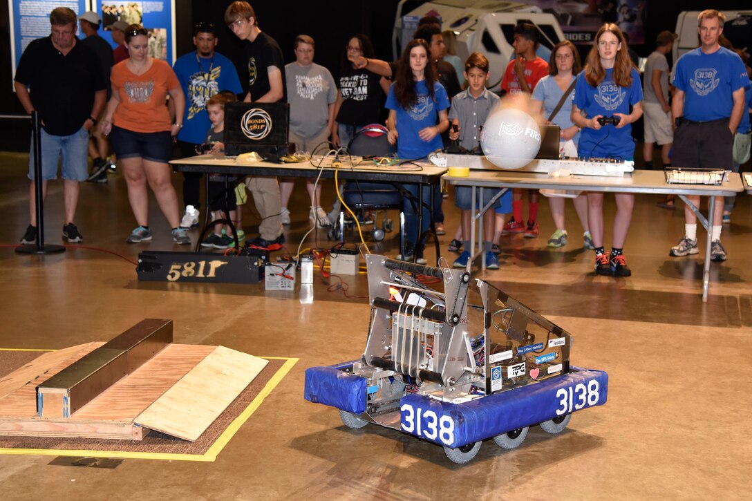 DAYTON, Ohio -- Youth participate in aerospace demonstration stations during Family Day on Aug. 20, 2016, at the National Museum of the U.S. Air Force. (U.S. Air Force photo) 