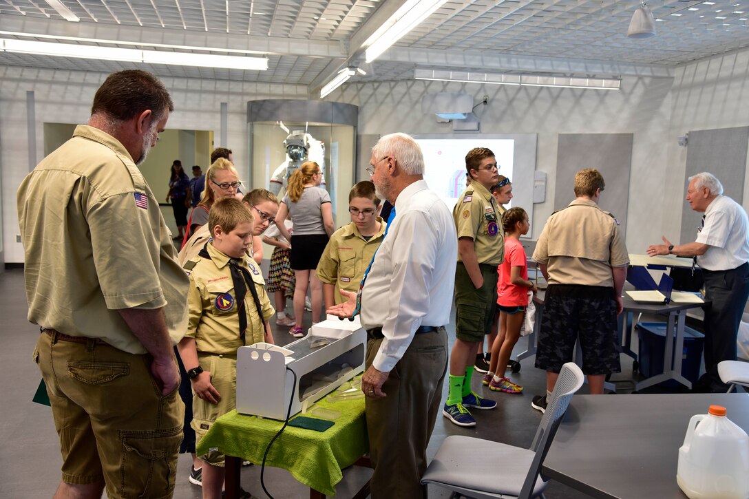 DAYTON, Ohio -- Youth participate in aerospace demonstration stations during Family Day on Aug. 20, 2016, at the National Museum of the U.S. Air Force. (U.S. Air Force photo) 