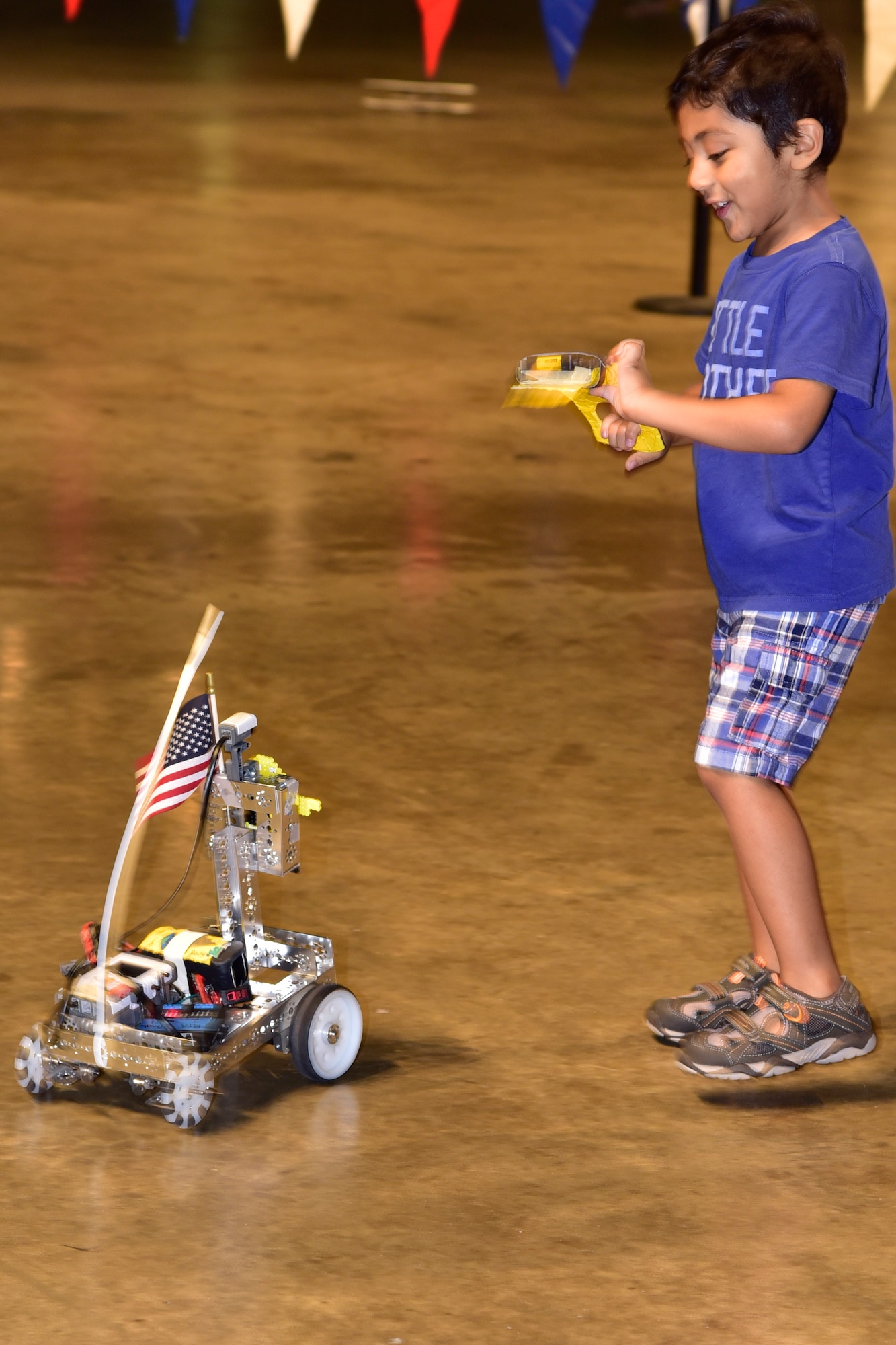 DAYTON, Ohio -- Youth participate in aerospace demonstration stations during Family Day on Aug. 20, 2016, at the National Museum of the U.S. Air Force. (U.S. Air Force photo) 