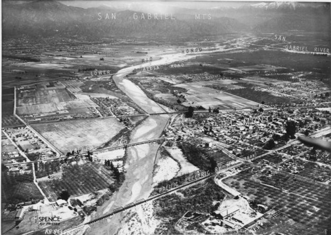 Aerial view of Whittier Narrows Basin and Watershed