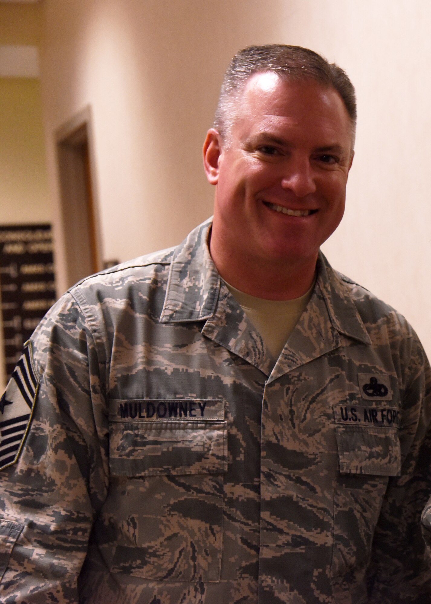 Command Chief Master Sgt. Matthew Muldowney is the newest Reseve top enlisted for the 514th Air Mobility Wing located Joint Base McGuire-Dix-Lakehurst, N.J. As command chief Muldowney advises the wing commander and senior staff on matters of health, welfare and morale, and the effective utilization of nearly two thousand enlisted personnel assigned to the Freedom Wing. (U.S. Air Force photo/Senior Airman Terrence Clyburn)