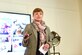 Capt. Melissa Boatwright, IMA to the public affairs officer at the 9th Reconnaissance Wing, Beale Air Force Base, California, addresses the audience at the inaugural 2015 Battle Tested Veterans event at the NASDAQ Entrepreneurial Center, San Francisco. Boatwright is the founder of the non-profit which aims to change perceptions of veterans through the use of data and first-person narrative. (Photo by Zephrine Hanson)

