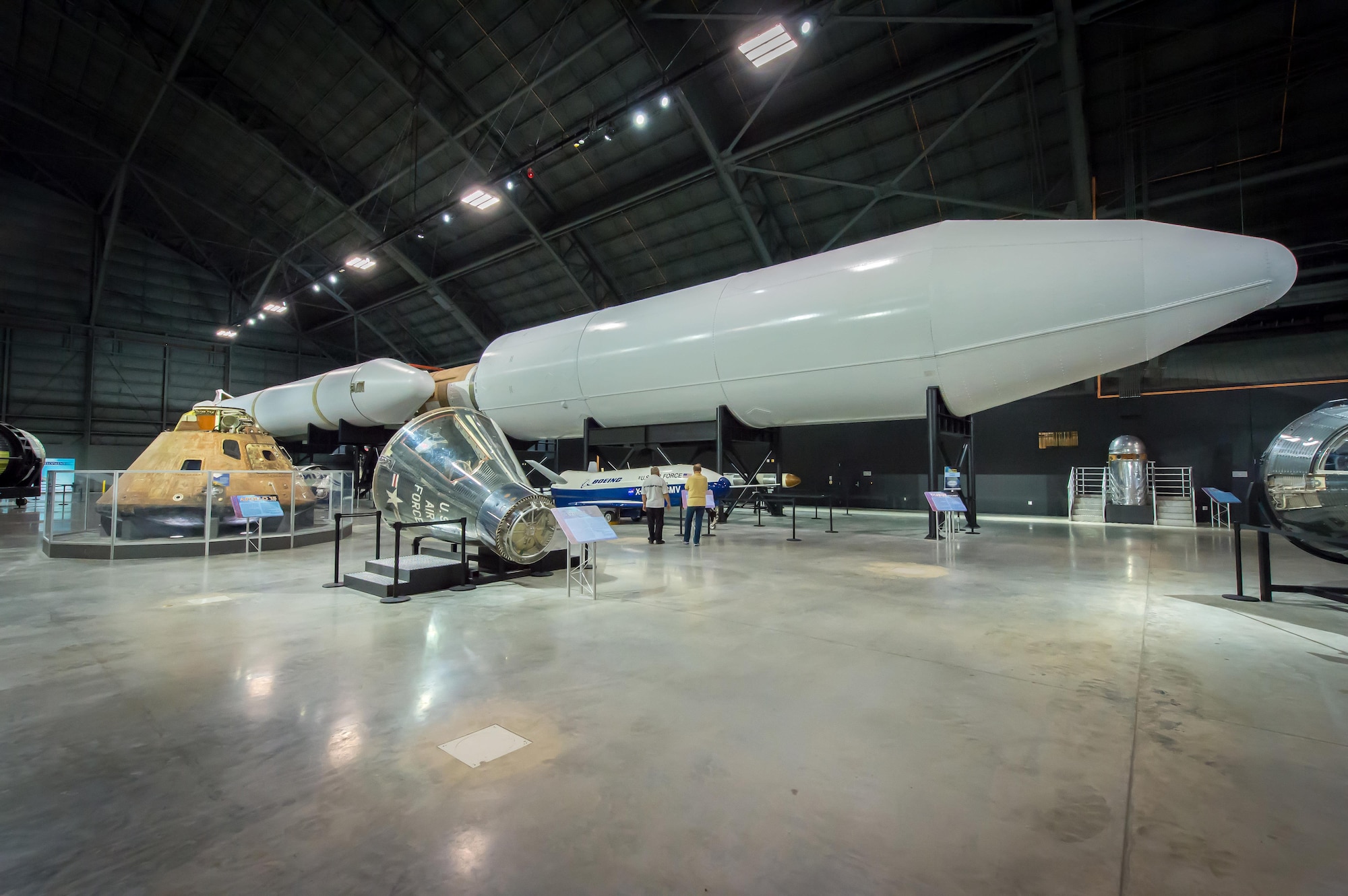 DAYTON, Ohio -- The Titan IVB space launch vehicle in the Space Gallery at the National Museum of the U.S. Air Force. (U.S. Air Force photo by Jim Copes)
