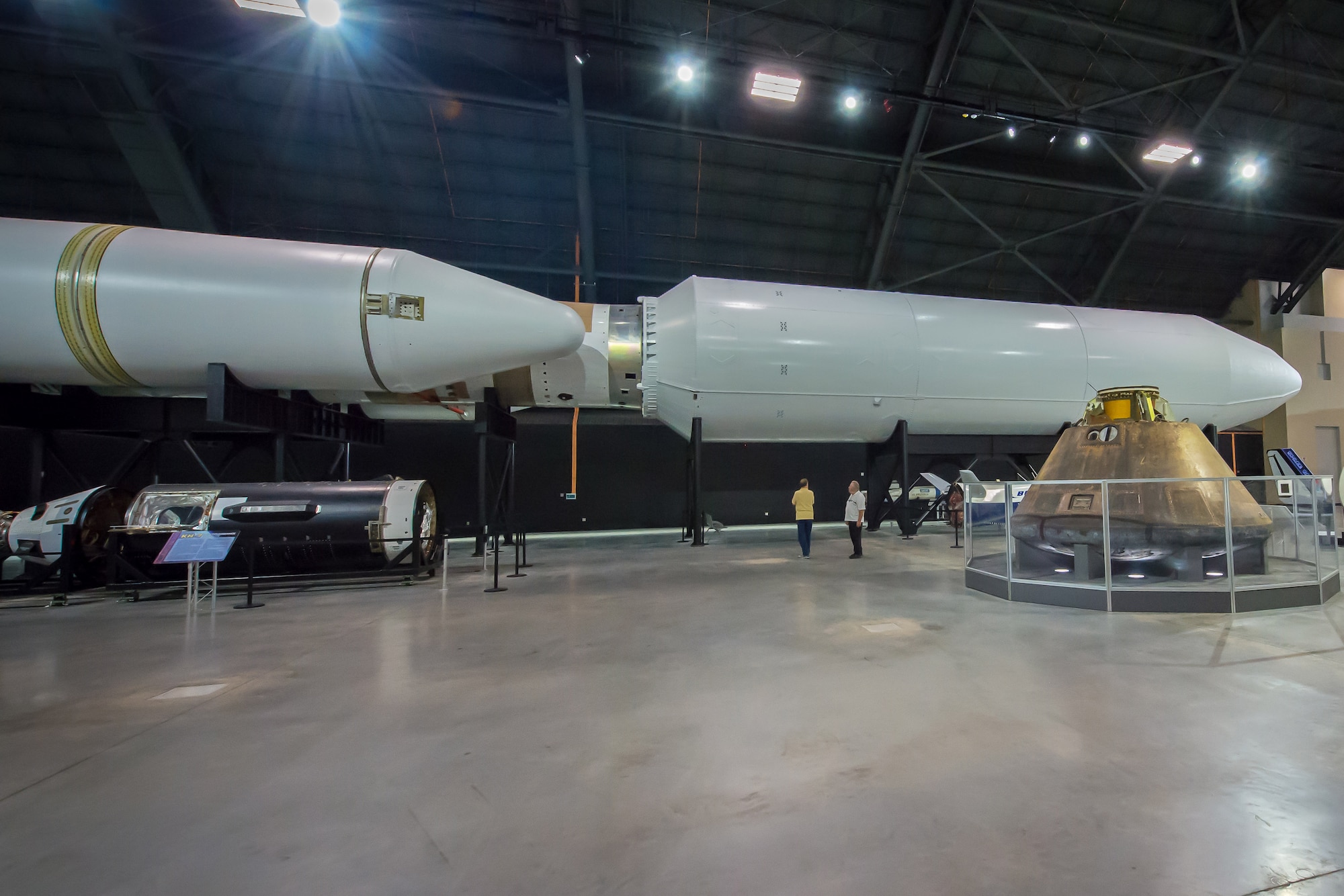 DAYTON, Ohio -- The Titan IVB space launch vehicle in the Space Gallery at the National Museum of the U.S. Air Force. (U.S. Air Force photo by Jim Copes)
