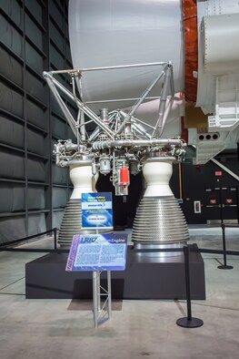 DAYTON, Ohio -- Aerojet-General LR87 engine in the Space Gallery at the National Museum of the United States Air Force. (U.S. Air Force photo by Jim Copes)
