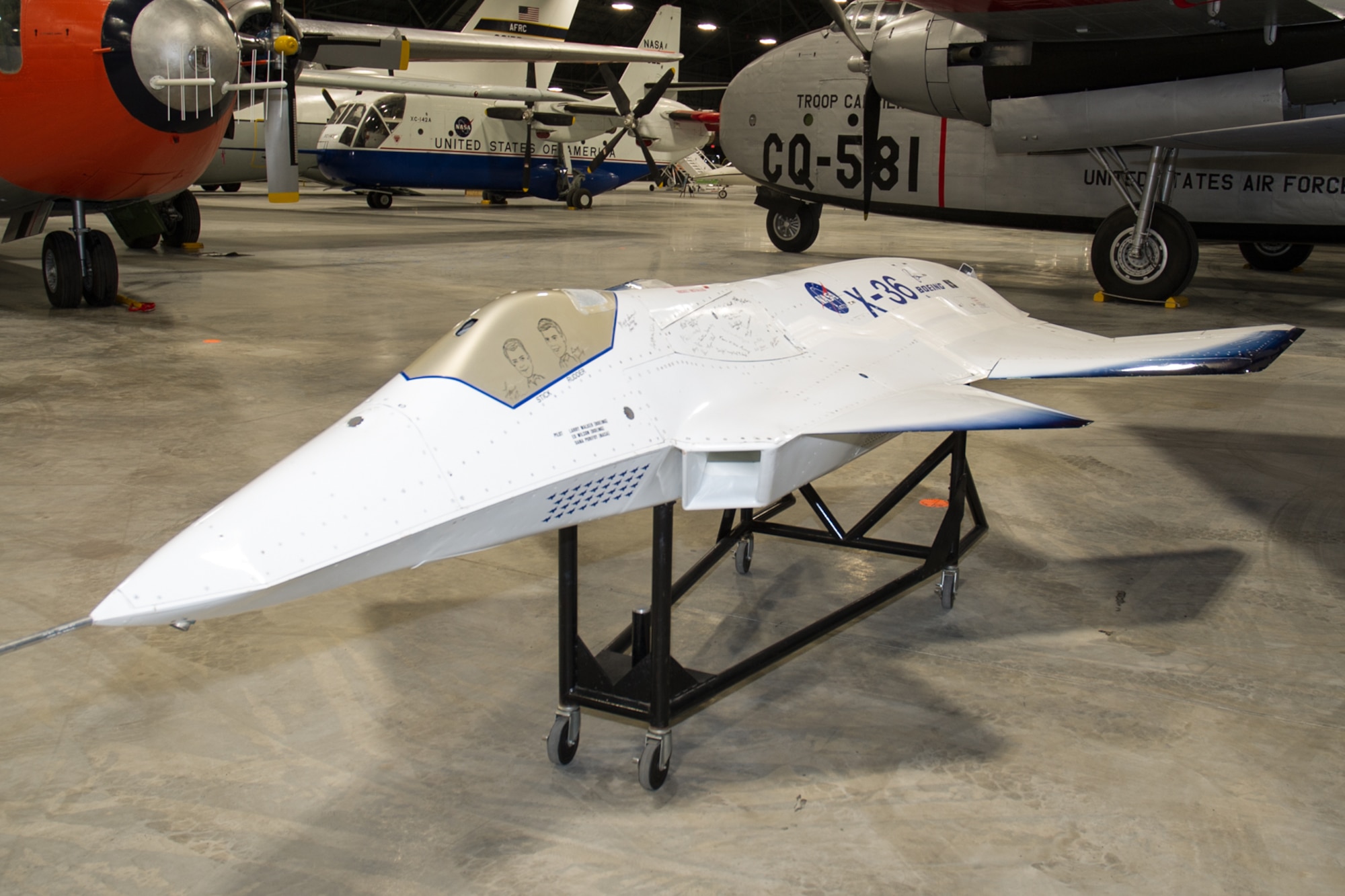 DAYTON, Ohio -- NASA/Boeing X-36 in the Research & Development Gallery at the National Museum of the U.S. Air Force. (U.S. Air Force photo by Ken LaRock)
