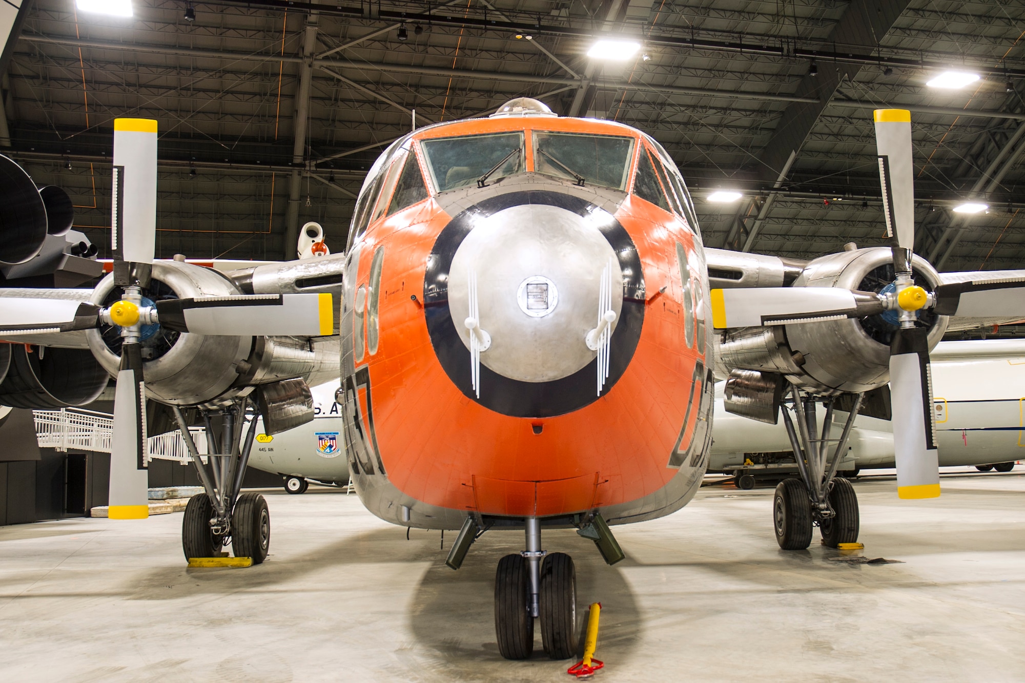 DAYTON, Ohio -- Fairchild C-119J Flying Boxcar in the Space Gallery at the National Museum of the United States Air Force. (U.S. Air Force photo)
