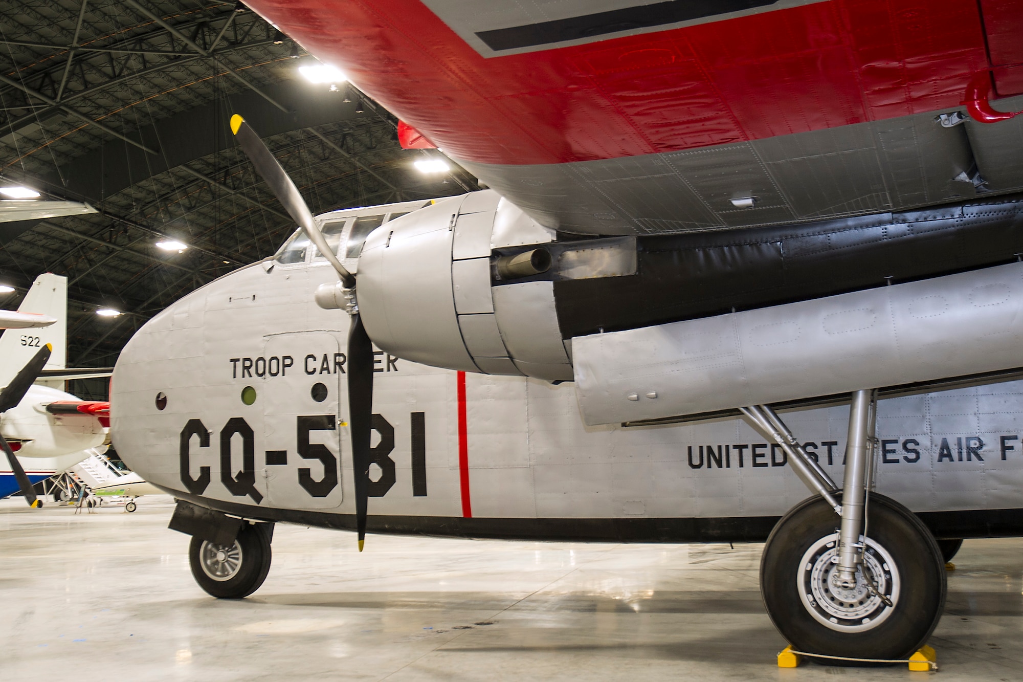 DAYTON, Ohio -- Fairchild C-82 Packet in the Global Reach Gallery at the National Museum of the United States Air Force. (U.S. Air Force photo by Ken LaRock)
