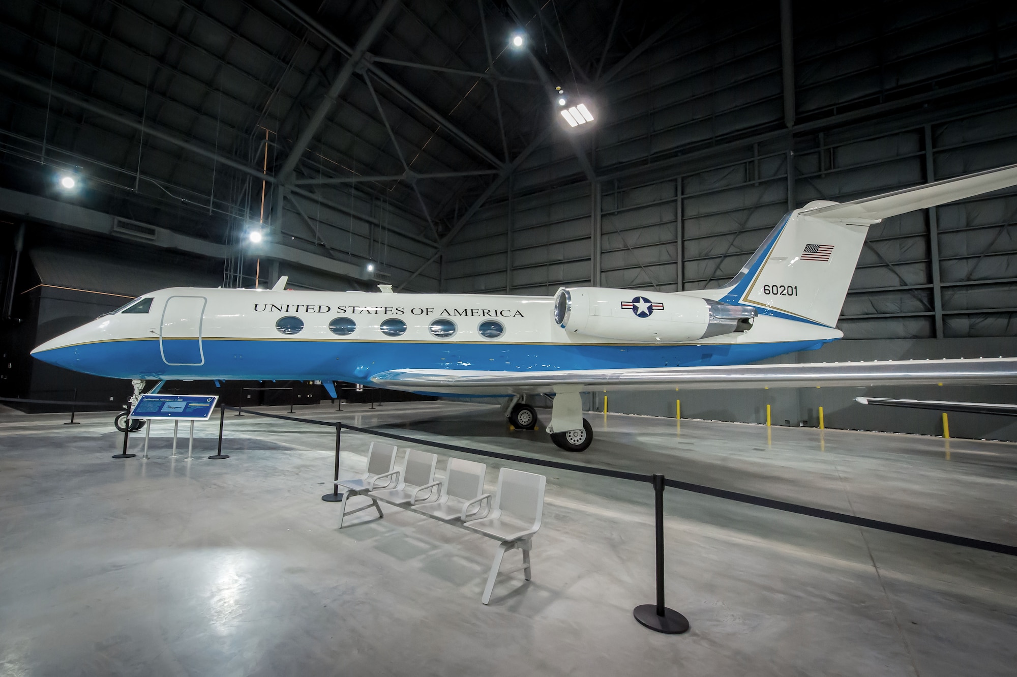 DAYTON, Ohio -- Gulfstream Aerospace C-20B in the Presidential Gallery at the National Museum of the United States Air Force. (U.S. Air Force photo by Jim Copes)
