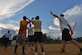 Langley All-Stars team members celebrate a homerun during the Joint Base Langley-Eustis Commander’s Cup Softball Championship at Fort Eustis, Va., Aug. 17, 2016. The Commander’s Cup competition aims to promote physical fitness, morale and esprit de corps through athletic competition.  (U.S. Air Force photo by Staff Sgt. Nastasha Stannard)