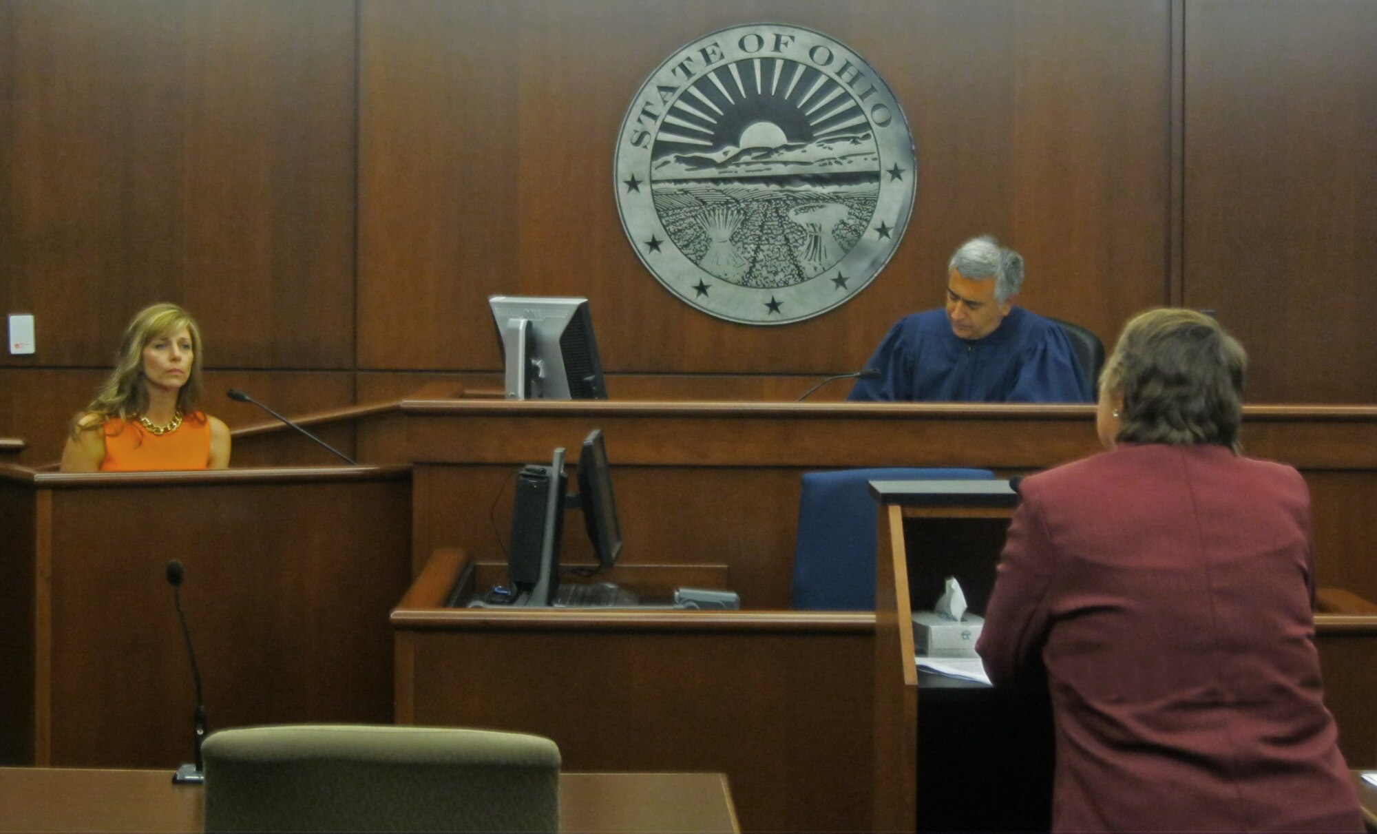 Court Appointed Special Advocates/Guardian ad Litem prepare during a mock hearing training course with Judge Anthony Capizzi presiding and Magistrate Kimberly Harshbarger questioning CASA/GAL Rachel Olinger on the witness stand, defending her GAL Report to the Court. (Contributed Photo)