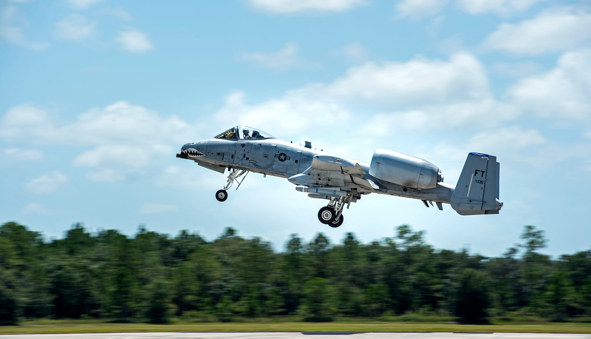 An A-10C Thunderbolt II takes off, Aug. 19, 2016, at Avon Park Air Force Range, Fla. The A-10C has a wide combat radius, austere field capability and accurate weapons delivery which have all proven to be vital assets during operations Enduring Freedom and Inherent Resolve. (U.S. Air Force photo by Airman 1st Class Janiqua P. Robinson)