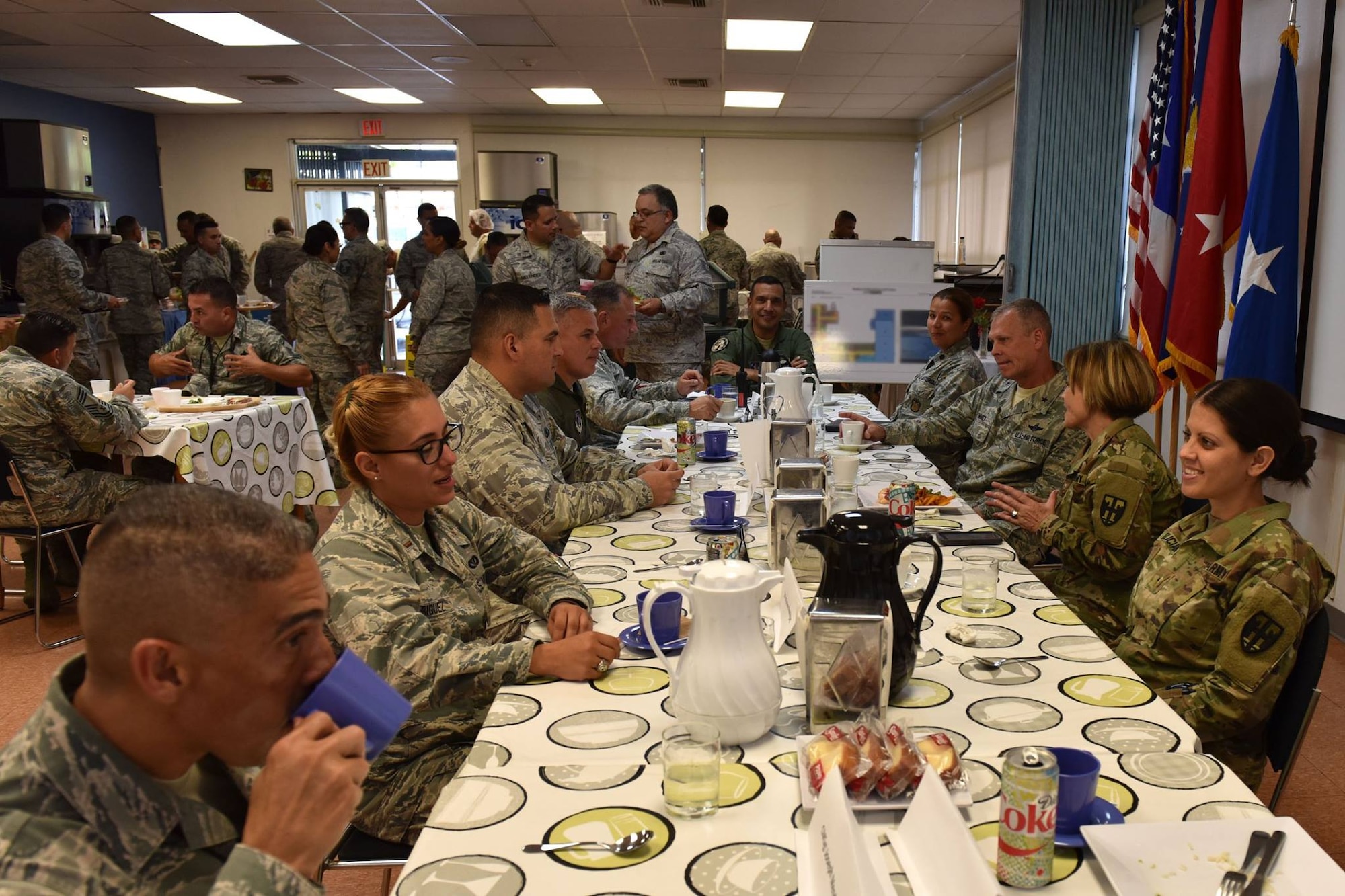 The 156th Airlift Wing's Las Bucaneras Lean In Circle hosts a working lunch with Maj. Gen. Marta Carcana, adjutant general for the Commonwealth of Puerto Rico at Muniz Air National Guard Base, Puerto Rico, August 13, 2016. The circle is a group of military professionals from the 156th Airlift Wing whose mission is the provide women from the Puerto Rico Air National Guard a platform for mentorship and support through personal and professional development. (U.S. Air National Guard photo by Tech. Sgt. Efrain Sanchez)