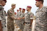 General Joseph L. Votel, U.S. Central Command Commander, meets members of the Lebanese Armed Forces during his visit to the Amchit military base August 23, 2016