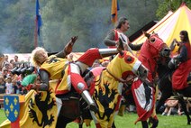 During the upcoming Manderscheid medieval castle festival, knights on horses will battle with lances and swords, with bows and spears. The jousting tournaments are always among the highlights of the annual event besides the fireworks display, scheduled for 10:15 p.m., Aug. 27.  The Niederburg castle is open year round for people to visit. Manderscheid is located north of the Moselle River, directly north of Autobahn A48. (Courtesy file photo/Released)