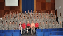 WW2 vets Bill Roberts, Vince Losada, Harley Ruth, Bernall Bracken, and Gerald Auerbach were special guests at the 340 Flying Training Wing’s 2016 Enlisted Development Summit at Joint Bases San Antonio-Lackland and Randolph, Texas Aug. 4 to 6. (U.S. Air Force Photo/CMSgt. Jimmie Morris)