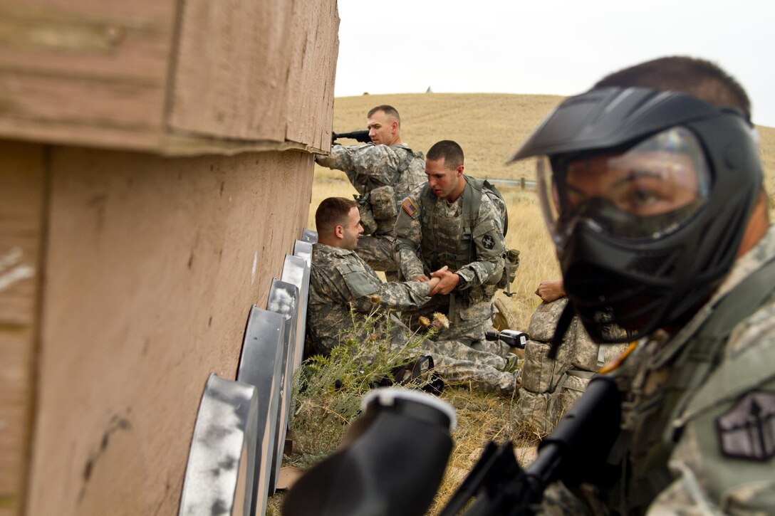 The 2016 U.S. Army Reserve Best Warrior winners and runner-ups navigate an urban terrain site and provide casualty care during training at Fort Harrison, Mont., August 5, 2016. The USAR BWC winners from the noncommissioned officer and Soldier category are going through rigorous training, leading up to their appearance at Fort A.P. Hill later this year for the Department of Army BWC. (U.S. Army Reserve photo by  Brian Godette, USARC Public Affairs)