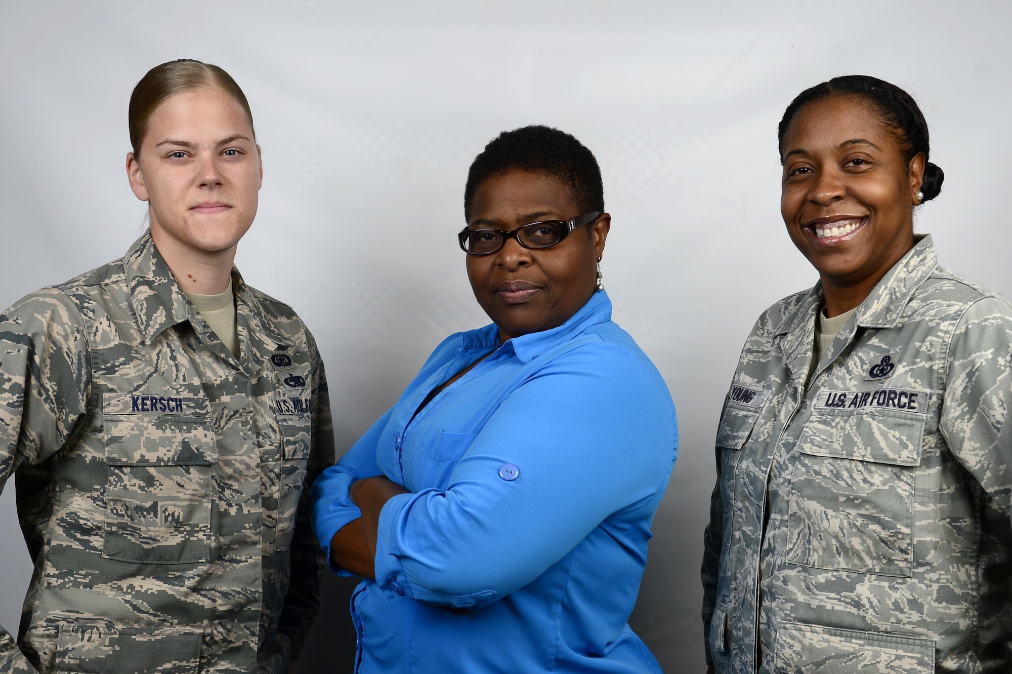 From left, U.S. Air Force Staff Sgt. Kristie Kersch, 633rd Air Base Wing occupational safety technician, Peggy “PJ” Jones, 633rd Mission Support Group secretary and Master Sgt. Kimberly R. Young, Women’s Equality Day Observance chairman, meet to discuss the importance of Women’s Equality Day at Langley Air Force Base, Va., Aug. 24, 2016. Women’s Equality Day is observed on August 26 to recognize the progression of women’s equality in the U.S. (U.S. Air Force photo by Airman 1st Class Kaylee Dubois)