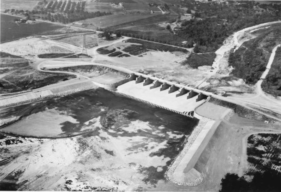 Construction of Whittier Narrows Dam and Spillway