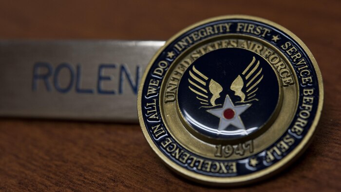 The Airman’s Coin is given to everyone who completes basic training. It is the symbol which solidifies a basic trainee becoming an Airman in the world’s greatest Air Force. The Airman’s Coin is given to everyone, men and women, making it a true symbol of equality. August 26 marks the 96th anniversary of Women’s Equality Day, when women first gained the right to vote. (U.S. Air Force photo by Airman 1st Class Lynette M. Rolen)