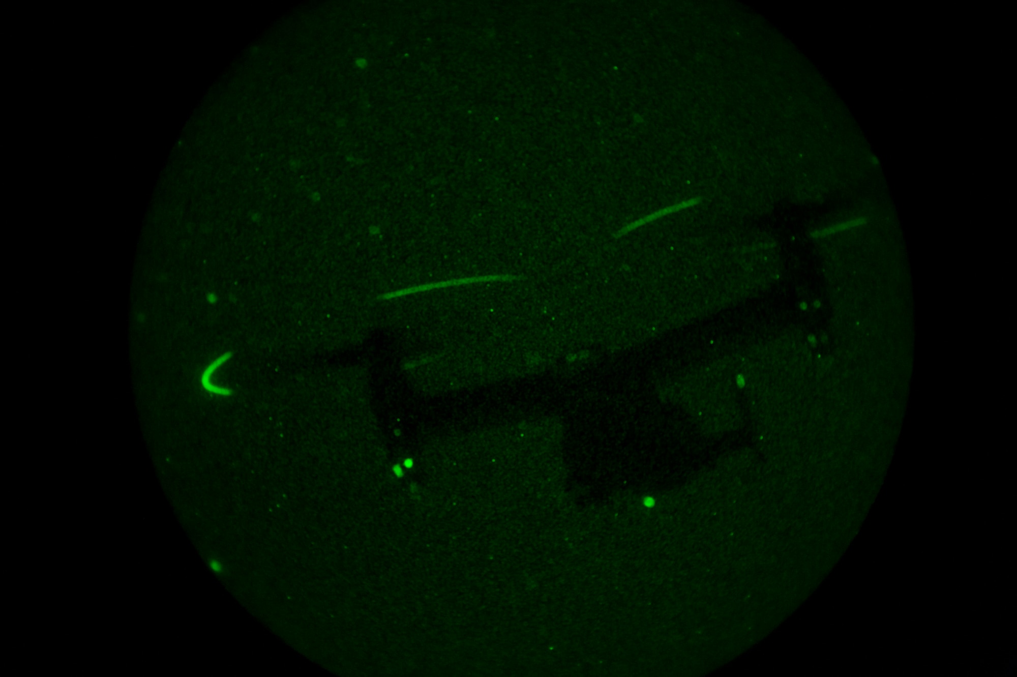 A CV-22 Osprey conducts nighttime search and recovery during a training exercise in Green River, Utah, July 27, 2016. The full mission profile provided these Airmen an opportunity to practice their core competencies and hone their skills in unfamiliar terrain similar to what they might encounter overseas. (U.S. Air Force photo/Staff Sgt. Eboni Reams)