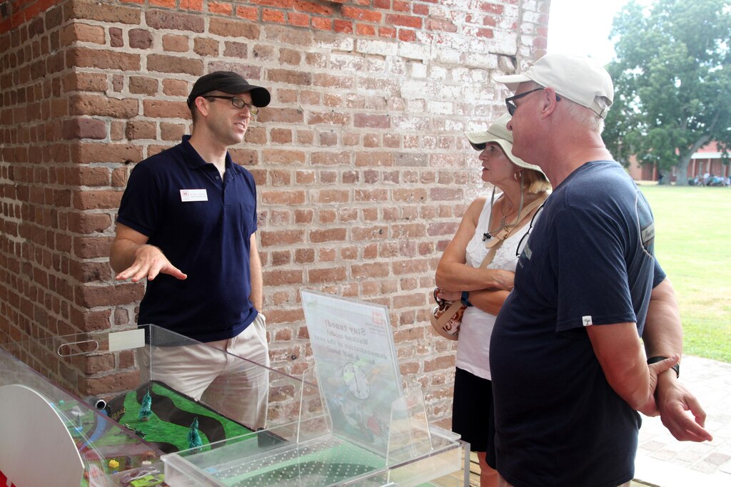U.S. Army Corps of Engineers, Savannah District staff participate in a celebration of the National Park Service’s 100th anniversary at Fort Pulaski National Monument near Savannah, Georgia Aug. 25, 2016. The centennial celebrated the achievements of the past 100 years and ushers in a new century of stewardship for America’s national parks.