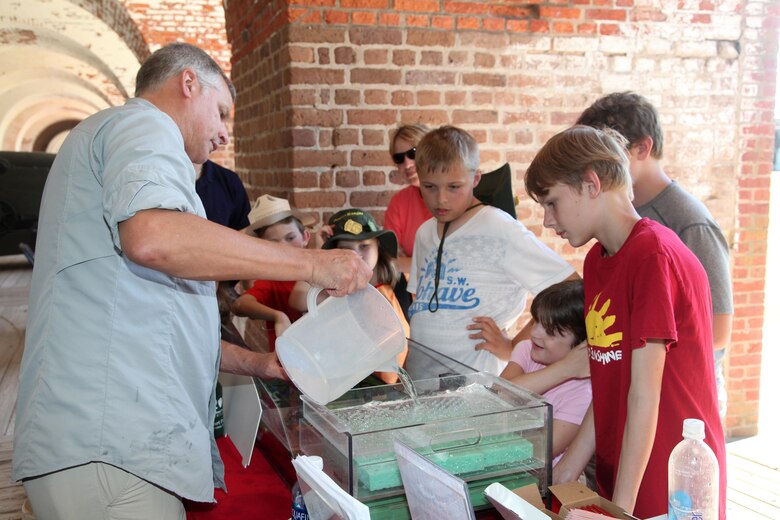 U.S. Army Corps of Engineers, Savannah District staff participate in a celebration of the National Park Service’s 100th anniversary at Fort Pulaski National Monument near Savannah, Georgia Aug. 25, 2016. The centennial celebrated the achievements of the past 100 years and ushers in a new century of stewardship for America’s national parks.