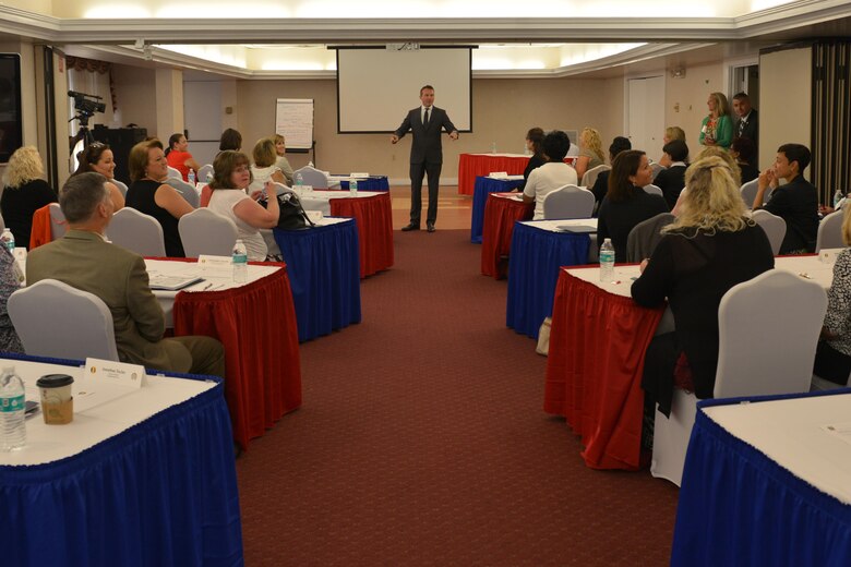 Eric Fanning, Secretary of the Army, speaks with military spouses at Fort Eustis, Va., Aug. 25, 2016. In the open discussion, Fanning took note of and addressed concerns that affect military families.  (U.S. Air Force photo by Staff Sgt. Natasha Stannard)