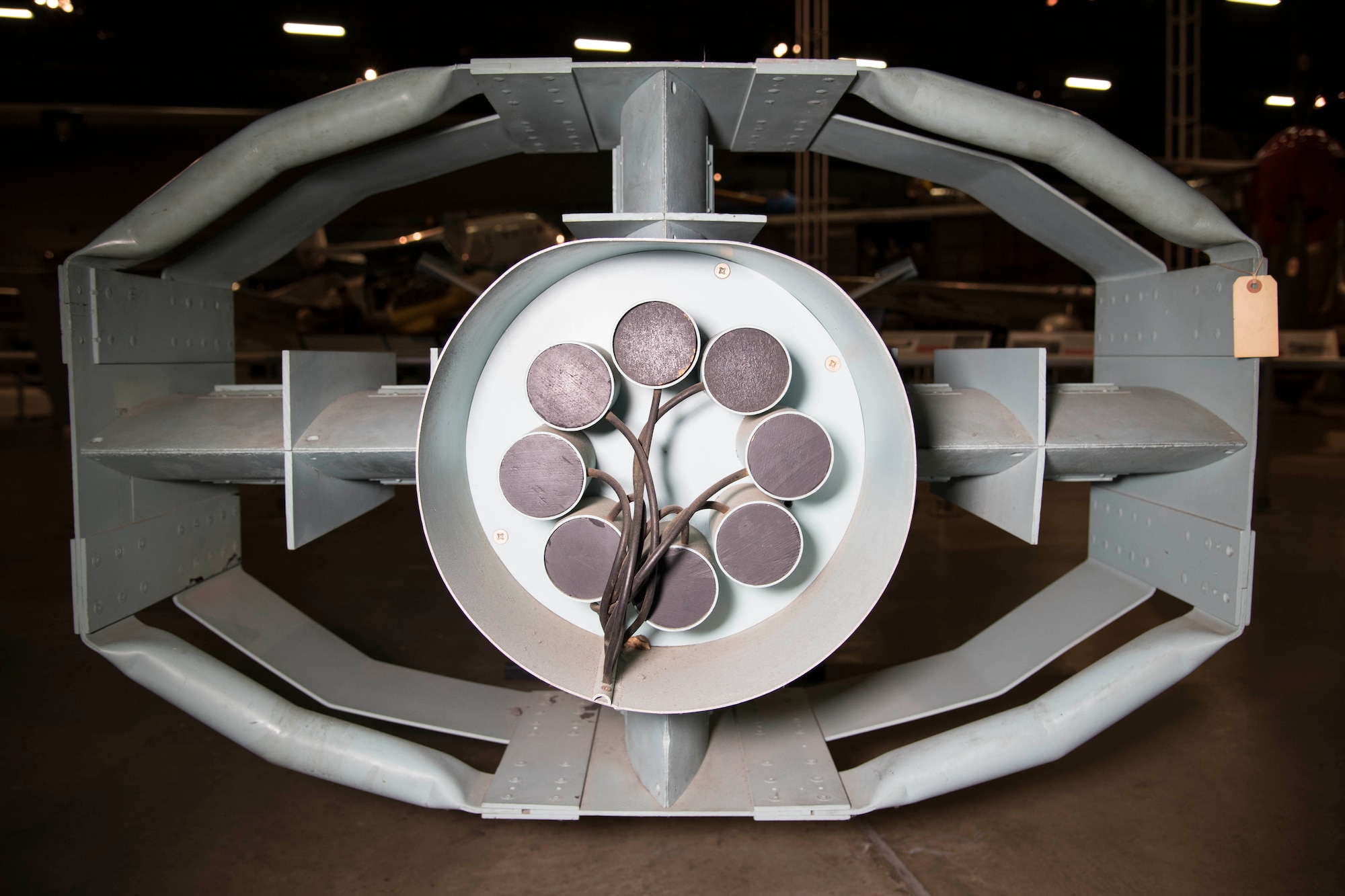 DAYTON, Ohio -- German "Fritz X" Guided Bomb(rear view) on display in the World War II Gallery at the National Museum of the U.S. Air Force. (U.S. Air Force photo by Ken LaRock)