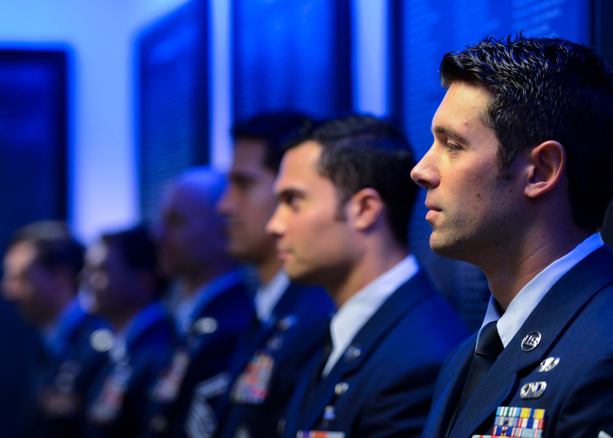 A Special Tactics Airman salutes the presiding general officer during the Air Force's Annual Award ceremony for Special Tactics and others in the Pentagon's Hall of Heroes Aug. 25, 2016, in Washington, D.C. Special Tactics Airmen are the Air Force’s ground special operations force, enabling airpower success in any environment.  (U.S. Air Force photo by Tech. Sgt. Anthony Nelson Jr)