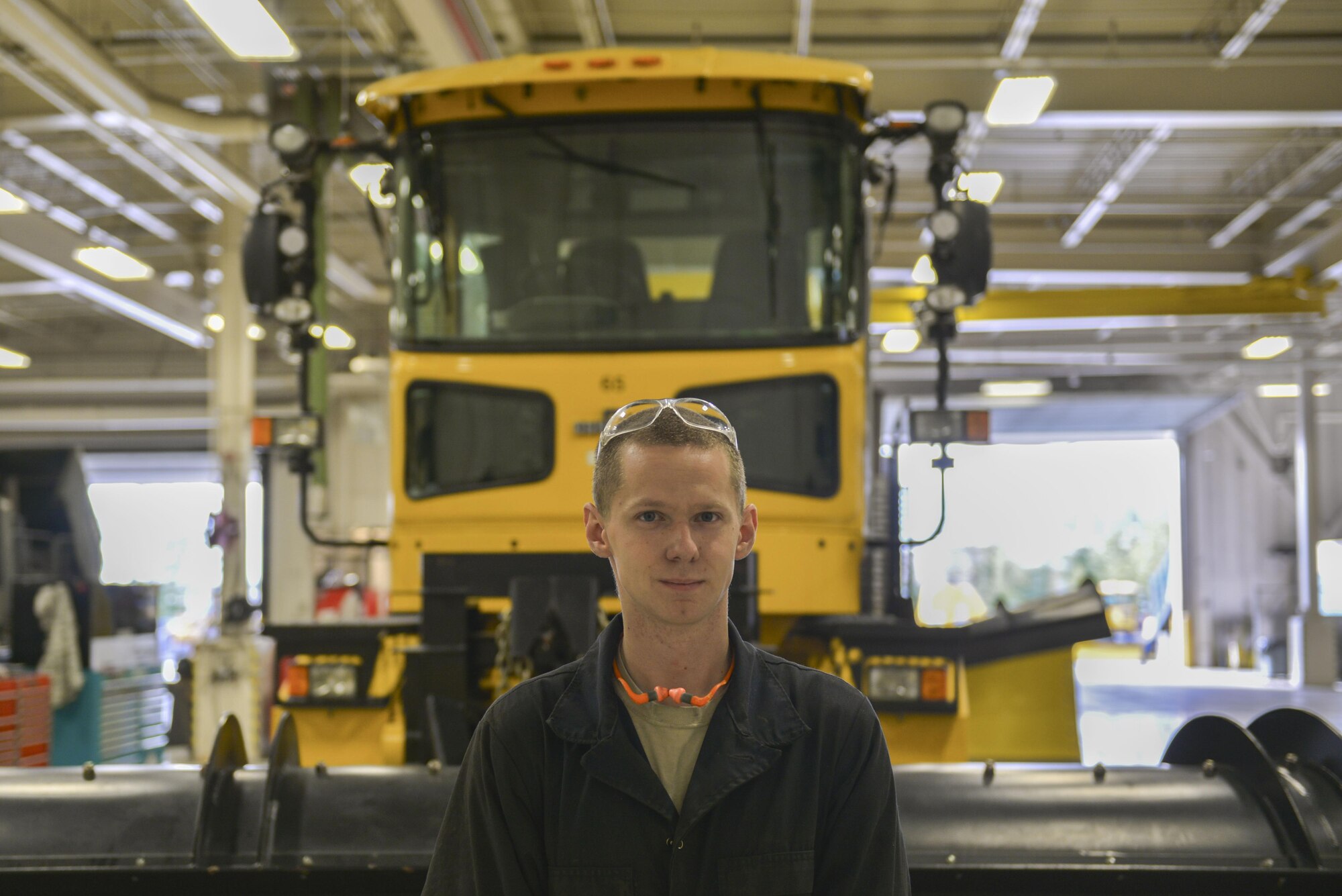 U.S. Air Force Airman 1st Class Timothy Fitzpatrick, a 354th Logistics Readiness Squadron vehicle maintenance journeyman, takes a brief break Aug. 26, 2016, at Eielson Air Force Base, Alaska. Fitzpatrick’s favorite part of his job is learning something new everyday. (U.S. Air Force photo by Airman Isaac Johnson)
