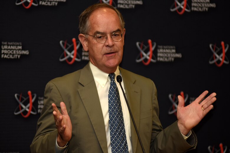 Congressman Jim Cooper, representing Tennessee’s 5th District, talks about how the Uranium Processing Facility is vital to the security of the planet and the progress of science during a groundbreaking ceremony Aug. 25, 2016 for the Construction Support Building, which is part of the UPF, at the New Hope Center. Cooper is the ranking member of the subcommittee on Strategic Forces on the House Armed Services Committee, which oversees the nation’s strategic weapons, ballistic missile defense, space programs, and DOE national security programs.