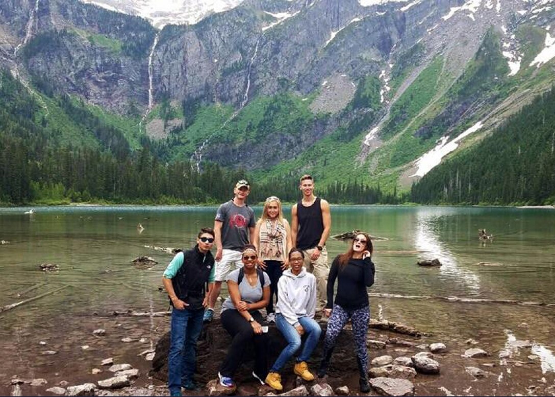Airmen from the 916th Aerospace Medicine Squadron pose for a picture while on annual tour recently at Glacier National Park, Montana. (Courtesy photo)