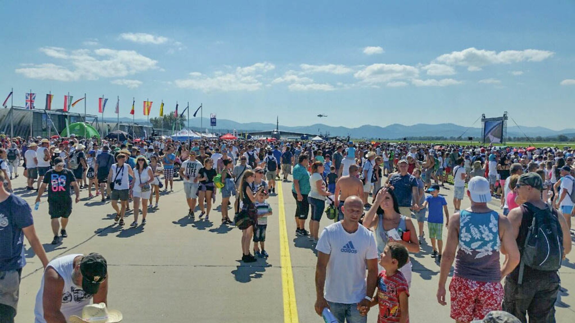 A 307th Bomb Wing B-52H Stratofortress sits as one of the main attractions during the Slovak International Air Fest, Aug. 27, 2016, Sliač, Slovakia. The Reserve B-52 was the only U.S. representative during the air show, which hosts aerial demonstrations and displays from across Europe and Asia and was voted the best static display at the event. (U.S. Air Force photo by Master Sgt. Andrew Branning/Released)