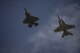 An F-35A and an FA-18 Super Hornet fly in formation over Volk Field Wis. during Northern Lightning, Aug. 23, 2016. Northern Lightning is a tactical-level, joint training exercise that emphasizes fifth and fourth generation assets engaged in a contested, degraded environment. (U.S. Air Force photo by Senior Airman Stormy Archer)
