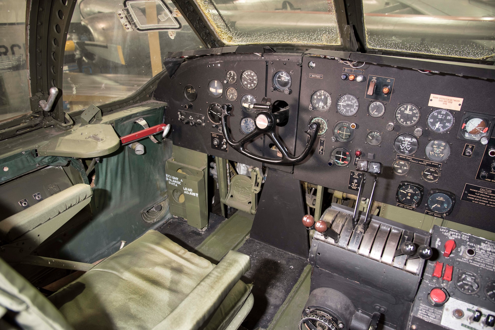 DAYTON, Ohio -- Fairchild C-82 Packet cockpit in the Global Reach Gallery at the National Museum of the United States Air Force. (U.S. Air Force photo by Ken LaRock)
