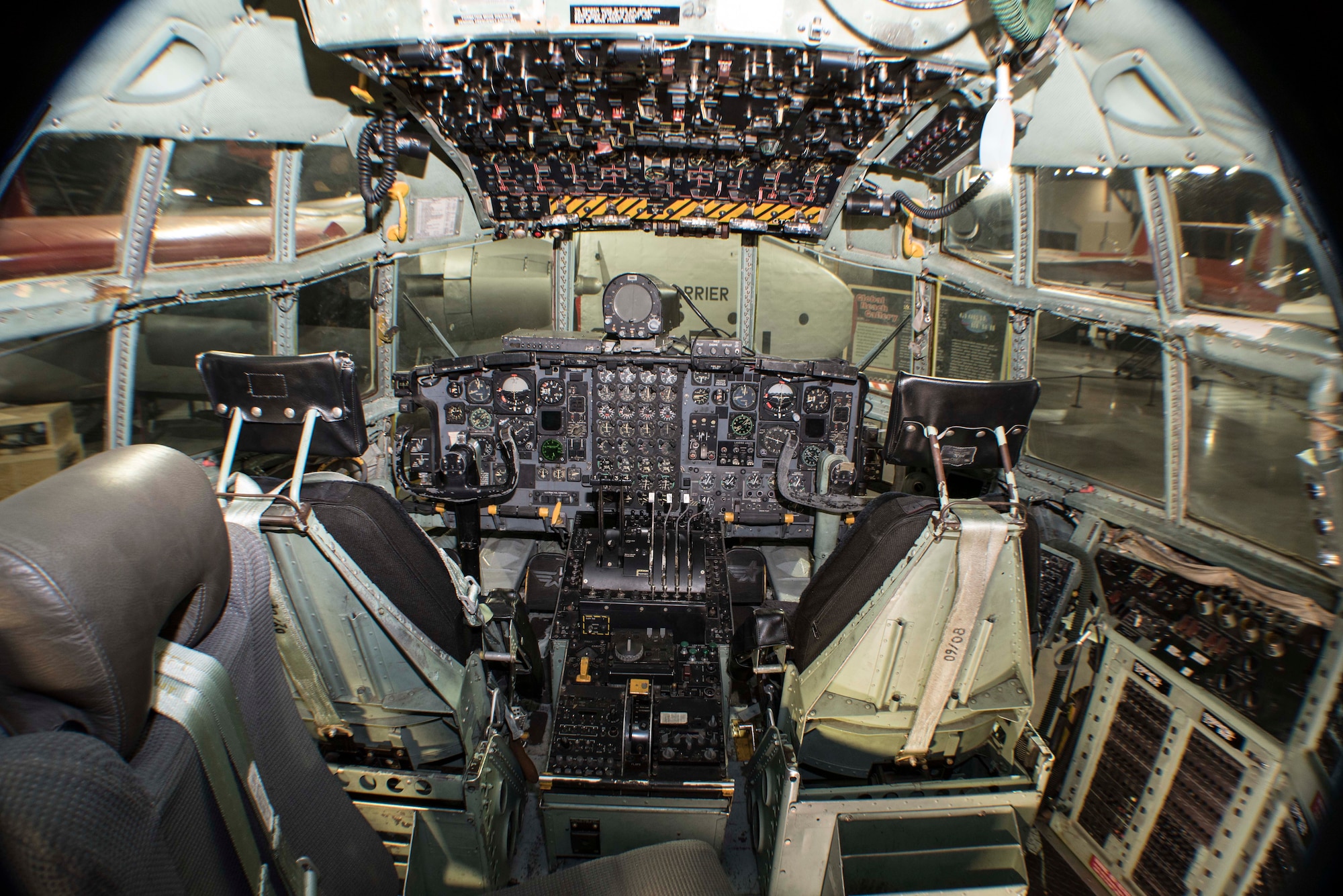 DAYTON, Ohio -- C-130E SPARE 617 cockpit at the National Museum of the U.S. Air Force. (U.S. Air Force photo by Ken LaRock) 
