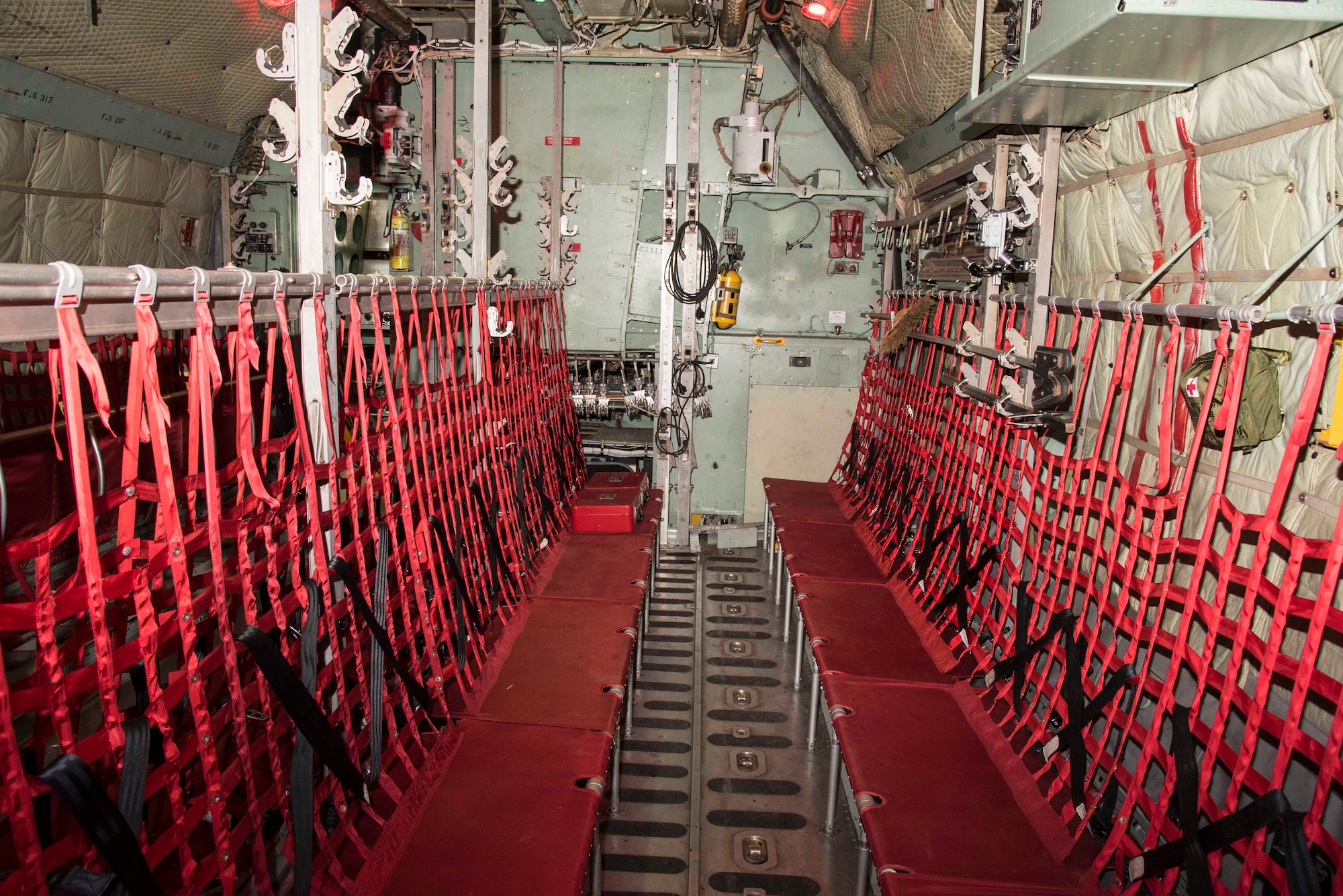 DAYTON, Ohio -- C-130E SPARE 617 interior at the National Museum of the U.S. Air Force. (U.S. Air Force photo by Ken LaRock) 
