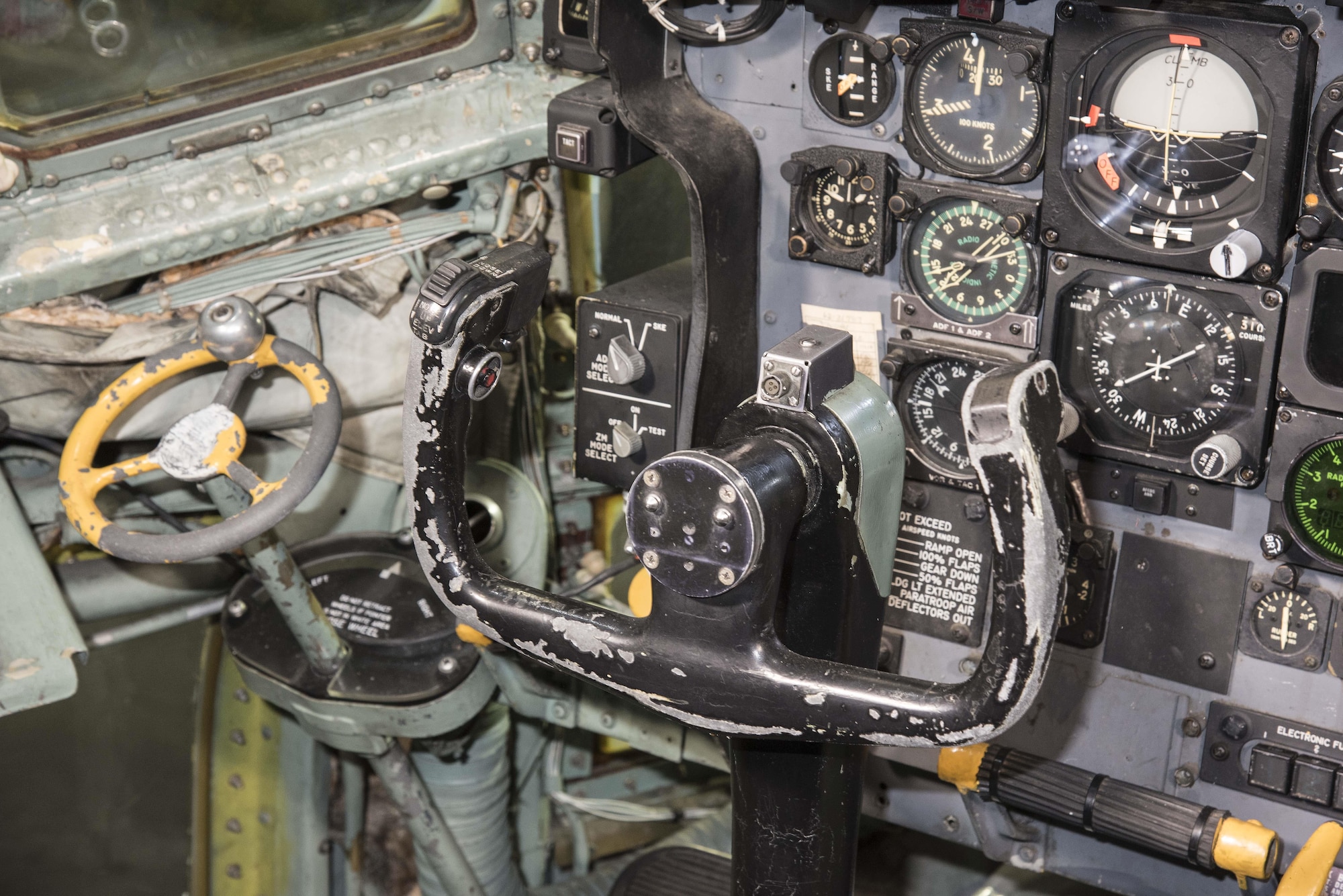 DAYTON, Ohio -- C-130E SPARE 617 cockpit at the National Museum of the U.S. Air Force. (U.S. Air Force photo by Ken LaRock) 
