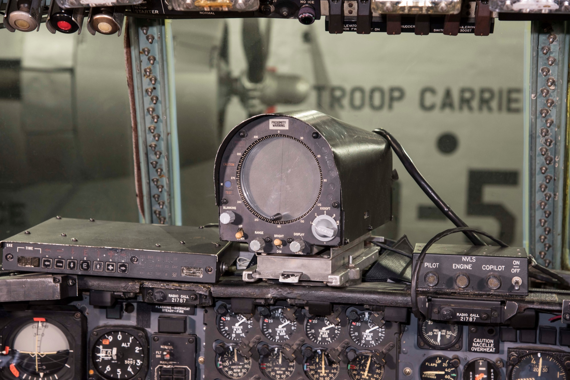 DAYTON, Ohio -- C-130E SPARE 617 cockpit at the National Museum of the U.S. Air Force. (U.S. Air Force photo by Ken LaRock) 
