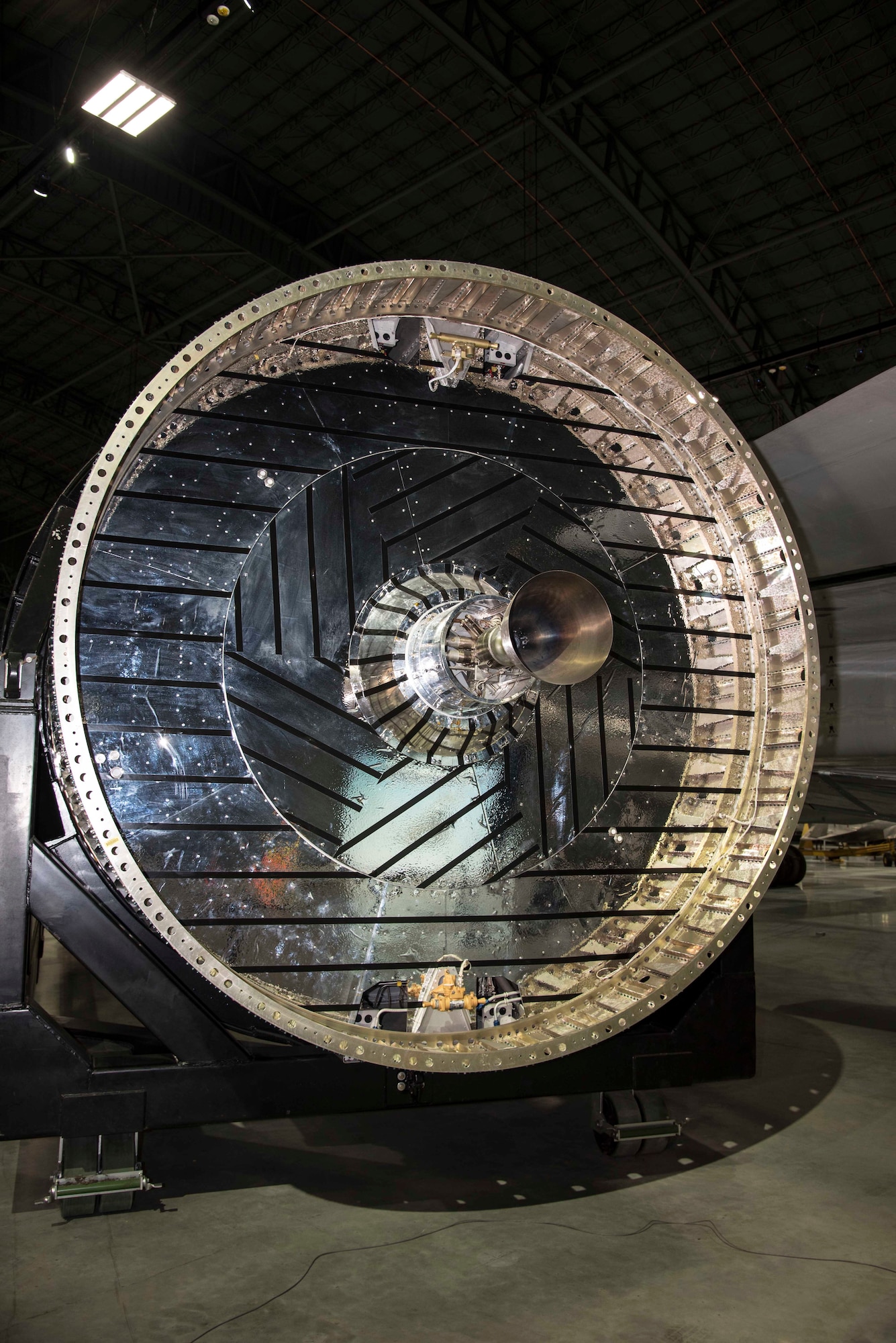 DAYTON, Ohio -- The HEXAGON KH-9 Reconnaissance Satellite (rear view) in the Space Gallery at the National Museum of the U.S. Air Force. (U.S. Air Force photo by Ken LaRock) 