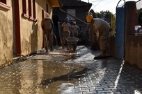 U.S. Soldiers with the 375th Engineer Company and 457th Civil Affairs Battalion, assist with the kindergarten renovation during a Humanitarian Civil Assistance project, Kalifarevo, Bulgaria, Aug. 25, 2016. As a part of the European Command’s (EUCOM) Humanitarian a Civic Assistance Program, the U.S. Army reserve 457th Civil Affairs Battalion, the 375th Engineer Company, U.S. Air Force National Guard 164th Civil Engineer Squadron and the Bulgarian Army collaborate to renovate a kindergarten. The Humanitarian and Civic Assistance Program is a series of medical and engineering engagements in several European countries in support of strategic, theater, operational and tactical objectives. (U.S. Army photo by Spc. Nathanael Mercado)