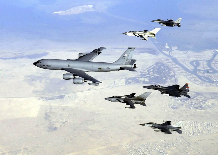 The KC-135 Stratotanker was originally used to support bombers of the Strategic Air Command. The midair refueling capabilities allowed fighter missions to spend hours on the front lines, rather than a few minutes, which was usually due to the limited size of fuel tanks in the fighters. (Courtesy photo)