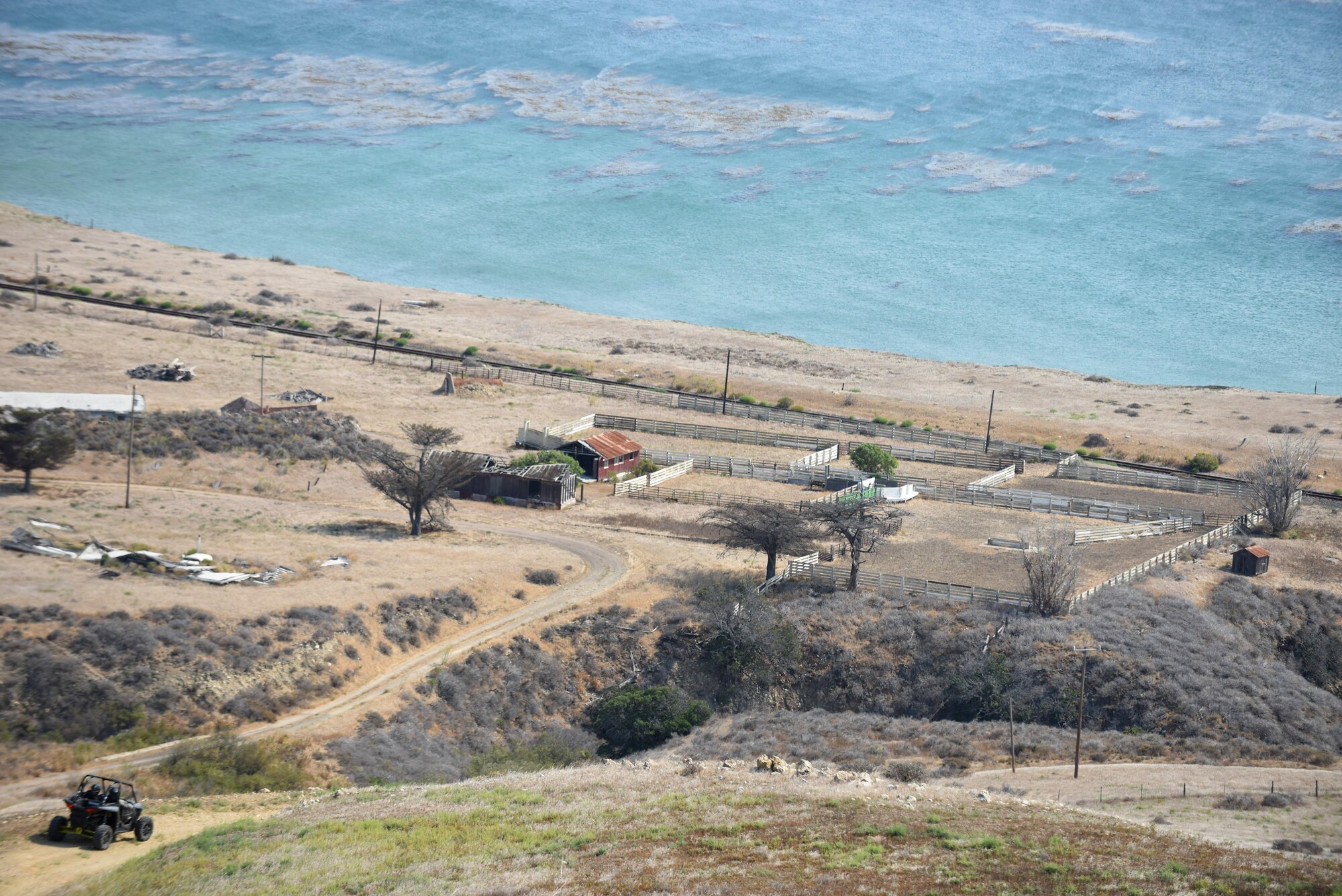 Members of the 30th Security Forces Squadron conservation law enforcement unit patrol Sudden Ranch, Aug. 23, 2016, Vandenberg Air Force Base, Calif. Comprised of nearly 100,000 acres, the conservation unit is accountable for the safeguarding of a multitude of fish and wildlife on Vandenberg. (U.S. Air Force photo by Airman 1st Class Robert J. Volio/Released)