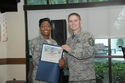 The Diamond Sharp Award recognizes Airmen who have actively demonstrated their commitment to the Air Force values or have gone above and beyond in helping others.
