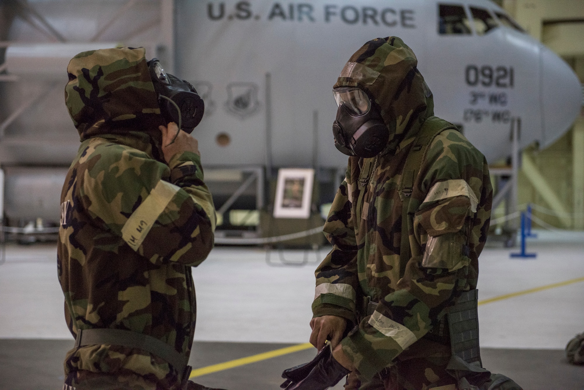 JOINT BASE ELMENDORF-RICHARDSON, Alaska -- Members of the 176th WIng engage in Expeditionary Skills Refresher training here June 4, 2016. “CBRNE increases the ability to survive in a chemical, biological, radiological, nuclear and high-yield environment” said Senior Master Sgt. John Kershaw, the 176th Wing’s CBRNE expert. Engaging participants in active training “captures their attention, and you get more out of it.” (U.S. Air National Guard photo by Airman 1st Class Kelly Willett)